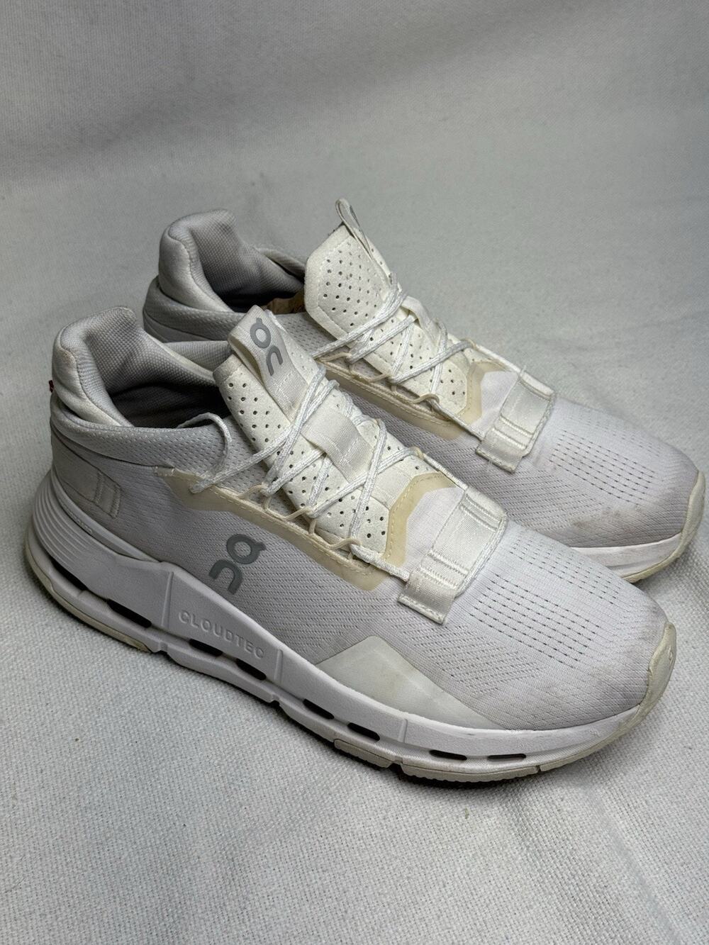 On Cloudnova White Womens Running Shoes Sneakers Size 9